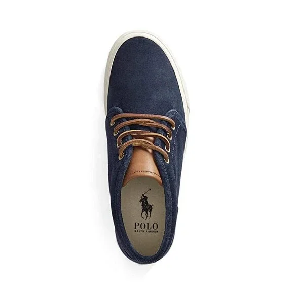 Polo Ralph Lauren Keaton Chukka Sneaker Men's 10 Hunter Navy Suede Shoes ZPO3979